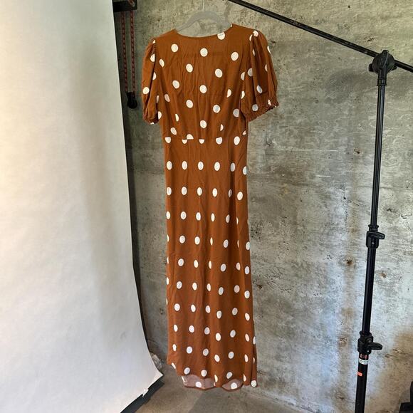 A New Day Size S Brown and white polka dot midi dress - Picture 4 of 4